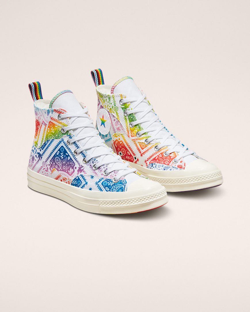 Dámské Boty Vysoké Converse Chuck 70 Pride Bílé Červené | CZ ZTXA62